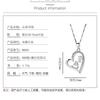 Collar de Cadena de Plata Esterlina para Mujer Estilo Japonés y Coreano Plata S925 Colgante de Amatista en Forma de Corazón Regalo de Tanabata Día de San Valentín para Novia