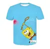 AliExpress verano nuevo estampado digital 3D hip hop Bob Esponja caricatura hombres y mujeres moda camiseta de manga corta