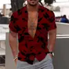 2024 Nueva Camisa de Manga Corta Estilo Hawái para Comercio Exterior con Estampado Digital 3D para Hombre Casual Talla Grande Camisa de Playa