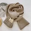 Cachecol Houndstooth Cachecol Quente Feminino Inverno Outono e Inverno Estilo Coreano Novo Lã All-match Estudante Tricotado Pequeno Cachecol Da Moda