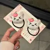 Laço de Cabelo Coelho Morango Fofo, Faixa de Cabelo de Pelúcia Cartoon Macia e Adorável para Meninas, Estilo Doce Versátil para Meninas, Corda de Cabelo Super Fofa em Estilo Escolar