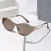 Gafas de Sol Futuristas Sin Marco de Nuevo Estilo Europeo y Americano para Hombres y Mujeres, Gafas Anti-UV, Gafas Populares para Transmisión en Vivo
