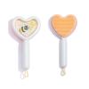Peine para el cabello Shunfa con patrón lindo para niños, color macarrón con forma de corazón de melocotón, peine para masaje del cuero cabelludo, retrato de cabeza de gatito y ternera