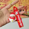 Chaveiro do Papai Noel, boneco de neve de Natal, figura de rena em silicone, chaveiro de carro, pingente para bolsa, pequeno presente