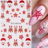 Pegatinas para uñas de alce de nariz roja transfronterizas, estrellas navideñas, muñeco de nieve, copo de nieve, pegatinas para uñas al por mayor