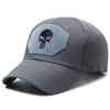 Boné de Baseball com Camuflagem de Caveira em Malha para Homens e Mulheres, Protetor Solar, Respirável, Fã Militar, Boné com Aba para Rua ao Ar Livre, Velcro, Transfronteiriço