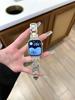 Para Apple Watch iwatch9 Correa Lindo Cachorro Diamante de Color Metal applewatch8 Cómoda Cadena para Mujer