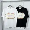 Camiseta Roja de Verano de Manga Corta con Logo Blanco de Casablanca, Marca de Moda Tendencia, Cuello Redondo, Estampado Minimalista, Redondo, Niche Casa