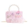 Bolso de hombro de princesa dulce, estilo occidental, con perlas, para niños, bandolera de mano, mini bolso de cadena con lazo para niños 2025