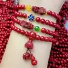Fabricantes de cinábrio atacado pulseira de cinábrio 108 contas para homens e mulheres pulseira transporte seguro colar de pescoço