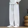 Outono/Inverno 2026 Novo Estilo Chinês Masculino Vintage Jacquard Calça Harem, Caimento Solto, Tamanho Grande, Tendência Padrão Ninho de Pássaro Calça Casual