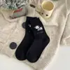 Calcetines Estilo Coreano Estilo Ins Modernos Perro de Terciopelo Lazo Calcetines de Media Caña para Mujer Primavera y Otoño Estilo Étnico Fairland Calcetines para Apilar