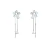 Brincos de Zircônia Gelo Menta Flor de Gelo Japoneses e Coreanos para Mulheres, Brincos com Franjas de Design Nicho Primavera e Verão, Novos Modelos de Brincos 2026