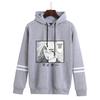 Suéter con capucha y barras paralelas para hombre y mujer, informal, moderno y con estampado bidimensional de comida transfronteriza de Tokio