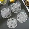 Coaster de PVC em formato de coração, best-seller transfronteiriço, luxo leve, oco, com estampagem a quente, coaster de café, à prova d'água, antiderrapante, resistente a altas temperaturas, estilo nórdico