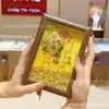 Decoración de Año Nuevo, Adorno de Marco de Fotos que Mejora la Riqueza, Decoración Dorada que Atrae la Fortuna para la Sala de Estar, Exhibición que Atrae la Riqueza para el Rincón de la Fortuna, Regalo de Año Nuevo