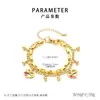 Pulsera de acero inoxidable de moda multiestilo de doble capa plegable con diseño hueco de amor para padres e hijos, regalo dorado para el Día de la Madre, joyería