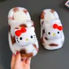 Chinelos de Algodão para Crianças Outono e Inverno Meninas Desenho Animado Sapatos de Casa Indoor Fofos Antiderrapantes Crianças Meninas Bebê Chinelos de Chão