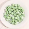 Cuentas redondas facetadas de cerámica de color dopamina con agujeros rectos, materiales y accesorios para abalorios de pulseras y correas de teléfono hechas a mano para DIY