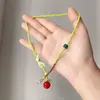 Maçã Verde~Floresta de Dopamina Maçã Colar de Contas Fofo Menina Fresco Doce Temperamento Corrente da Clavícula
