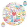 50 pegatinas nuevas de conejito de Pascua para teléfono móvil, vaso de agua, decoración de coche, pegatinas impermeables, pegatinas creativas para estudiantes