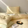 2026 Novo Modelo Conjunto de Quatro Peças 100% Algodão Estilo Nórdico Combinável Temporada Estudantil Conjunto de Lençol de Cama e Lençol com Elástico de Três Peças para Dormitório
