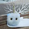 Llavero de Piel Sintética para Coche Colgante de Gato Negro Lindo Bolita de Carbón Negra Peluche Muñeco Juguete Decoración de Mochila