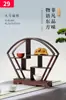 Estante para Tazas de Té de Madera Maciza J Estante Bogu Estilo Chinoiserie Caja de Almacenamiento Estante de Almacenamiento de Mesa Tetera de Té Pu'Er Alrededor de la Estufa Preparación de Té Juego de Té con B