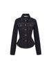 Chamarra Camisera de Mezclilla Lavada Retro Americana Otoño Nuevo Estilo Cintura Entallada Solapa Slim Pecho Sencillo Top de Chaqueta para Mujer