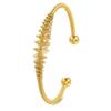 Pulsera de apertura de primavera con personalidad de diseño nicho al por mayor ins que no se desvanece oro de 18k acero inoxidable pulsera joyería al por mayor
