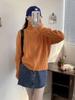 Estilo Preguiçoso Cor Sólida Zíper Duplo Gola Lapela Casaco Suéter Feminino Outono e Inverno Novo Solto Gola Simples Cardigan Tricô Grosso