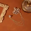 ¡Guau!Corona Retro Europea y Americana Cadena de Borla Moda Ropa Formal Lujo Ligero Gama Alta Accesorio de Pedrería Broche