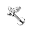 Set de Tornillo Interno de Titanio F136 con Circonita Cúbica Superficie Lisa Mariposa Piercing de Labio Stud de Oreja Body Piercing de Aleación de Titanio G23 Stud de Cartílago