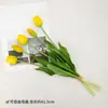 5 Cabeças de Tulipa de Látex Pe Flores Artificiais Decoração de Sala de Estar Adereços para Fotos Tulipa de Látex Flores Artificiais de Alta Qualidade
