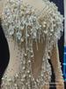 Mono de Cadena de Perlas y Diamantes de Lujo Transfronterizo Ropa para Club Nocturno Banquete Vestido de Noche Ropa para Cantante Femenina