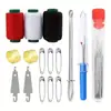 Juego de 34 piezas agujas de acero de ojo grande agujas para acolchado casero agujas de coser a mano largas finas de ojo grande enhebrador descosedor hilo de coser