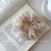 Goma para el pelo scrunchie de gasa tipo nube tie-dye estilo coreano para mujer, temperamento suave vintage, accesorio de alta gama para el pelo, cuerda para el pelo