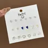 Set Semanal de Pendientes de Nicho Estilo Coreano, Pendientes Lindos y Compactos de Aleación Electroplateada con Pedrería, Venta al por Mayor