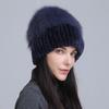 Nuevo gorro de piel de conejo rex, gorro grueso de piel de zorro a juego con forma de hongo, gorro cálido de invierno para mujer, venta al por mayor