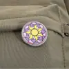 Broches Divertidos Temáticos de Inglés Europeo y Americano, Insignias Metálicas, Accesorios para Ropa, Pines de Solapa, Patrones Geométricos Redondos, Venta al por Mayor de Fábrica