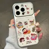Funda de teléfono de Shin-chan y Shiro de dibujos animados adecuada para Apple 17 Pro Max, diseño de dibujos animados lindo, ventana grande para Huawei y Xiaomi