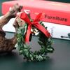 Novedad Corona de Hojas con Lazo Campana Accesorios para Árbol de Navidad Decoración de Caja de Regalo de Navidad Corona de Navidad