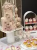 Nova Mesa de Sobremesas Branca Prateleira Madeira Acrílico Branco Suporte de Exibição Mesa Decoração Conjunto de Dez Peças
