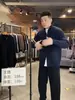 Nuevo Cárdigan de Punto con Cuello de Color Contrastante y Cremallera para Hombre Otoño e Invierno 2024 Moda Coreana Suéter Chaqueta de Tres Rayas Versátil