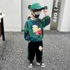 Ropa de Dibujos Animados para Niños 2026 Otoño Nuevo Estilo Conjunto de Dos Piezas Sudadera Colorida para Niños Pequeños Ropa Genial para Niños