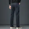 Novas calças jeans grossas masculinas para outono e inverno de 2026, estilo reto solto, emagrecimento e realce de altura, calças compridas elásticas lavadas