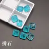 Pedra Preciosa Cor Paraíba Quadrada Cabochão Pedra Solta Pedra Artificial Acessório de Joia DIY
