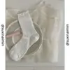 Calcetines de Encaje para Mujer, Calcetines Nuevos Finos de Media Pantorrilla, Malla Hueca Transpirable Estilo Ins Color Sólido Malla Calcetines Holgados para Mujer