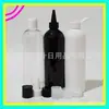 Garrafa PET redonda de 400ml com tampa borboleta e bico flip-top para loção, shampoo, gel de banho, garrafa plástica flip-top