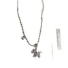 Colar com Pingente de Pônei de Zircônia para Mulheres, Simples e Único, Versátil e Estiloso, Gargantilha Clavicular com Emenda de Pérola